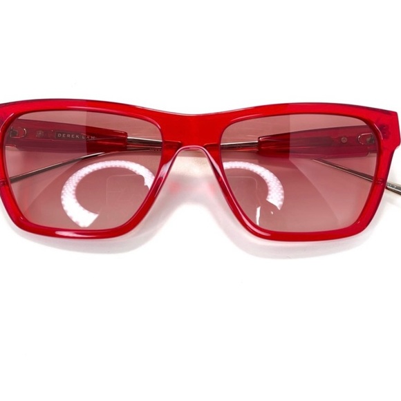 Derek Lam Natalie Red Sunglasses Rectangular Shape - Picture 8 of 10